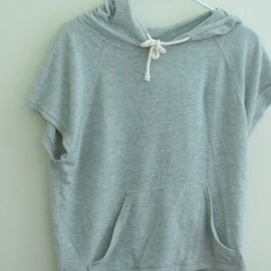 Grey Short Sleeve Hoodie